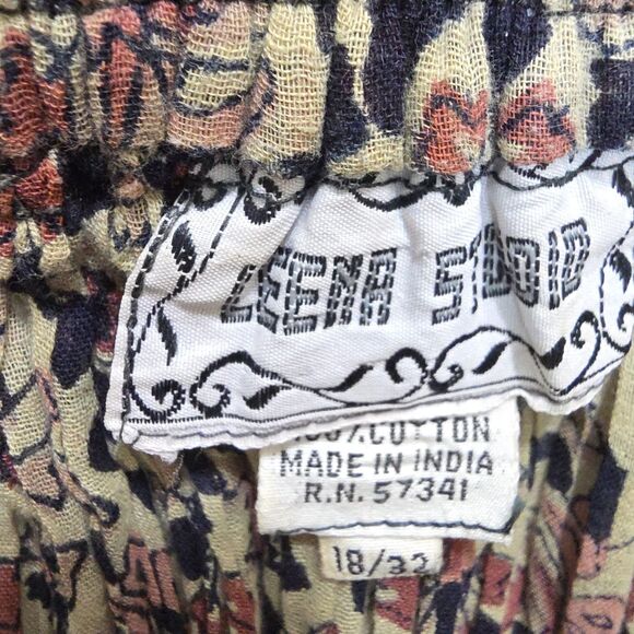 VTG Leena New York Studio Cotton Broomstick Maxi Skirt Boho Sz 18 India Boho - Picture 10 of 12